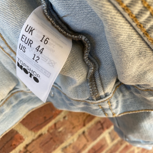 TopShop Moto Light Blue Denim Jacket 12 US - Picture 13 of 14